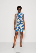 femmes robe en jersey blanc cassé/bleu 006BT166 Anna Field - Image 2