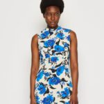 femmes robe en jersey blanc cassé/bleu 006BT166 Anna Field