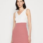 femmes robe en jersey blanc/rose 006BT36 Anna Field