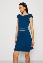 femmes robe en jersey bleu/blanc 006BT124 Anna Field - Image 4