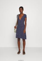femmes robe en jersey bleu marine/blanc 006BT129 Anna Field - Image 2