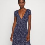 femmes robe en jersey bleu marine/blanc 006BT129 Anna Field