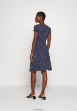 femmes robe en jersey bleu marine/blanc 006BT129 Anna Field - Image 3