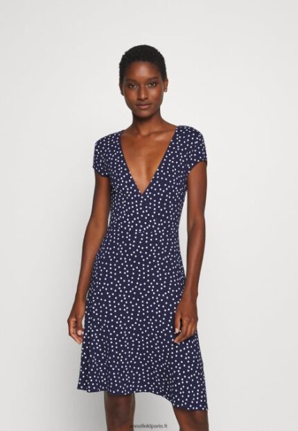 femmes robe en jersey bleu marine/blanc 006BT129 Anna Field