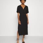 femmes robe en jersey noir 006BT101 Anna Field