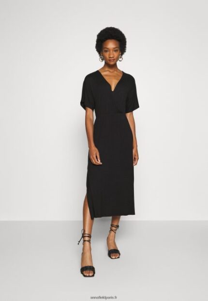 femmes robe en jersey noir 006BT101 Anna Field