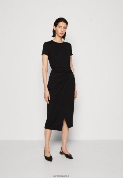 femmes robe en jersey noir 006BT102 Anna Field