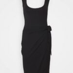 femmes robe en jersey noir 006BT109 Anna Field