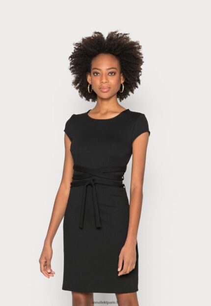 femmes robe en jersey noir 006BT131 Anna Field