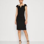 femmes robe en jersey noir 006BT133 Anna Field
