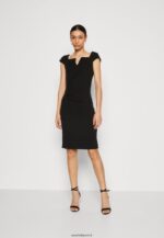 femmes robe en jersey noir 006BT133 Anna Field
