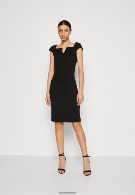 femmes robe en jersey noir 006BT133 Anna Field