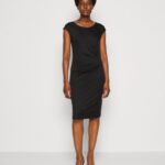 femmes robe en jersey noir 006BT136 Anna Field