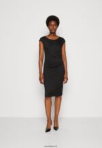 femmes robe en jersey noir 006BT136 Anna Field