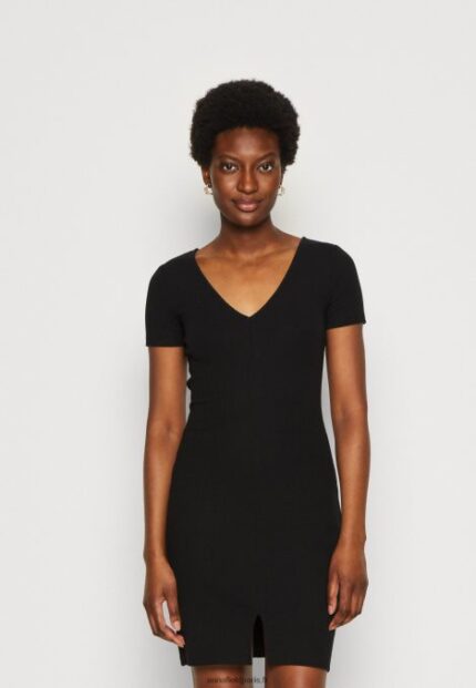 femmes robe en jersey noir 006BT137 Anna Field