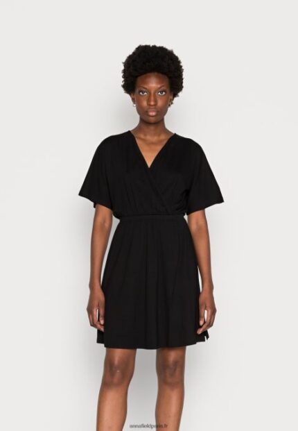 femmes robe en jersey noir 006BT159 Anna Field