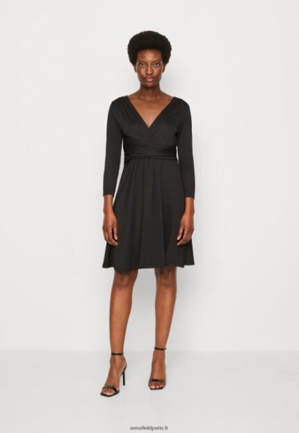 femmes robe en jersey noir 006BT165 Anna Field