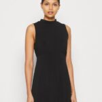 femmes robe en jersey noir 006BT167 Anna Field