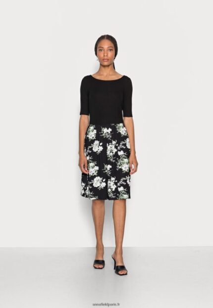 femmes robe en jersey noir 006BT169 Anna Field