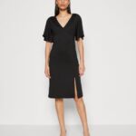 femmes robe en jersey noir 006BT176 Anna Field