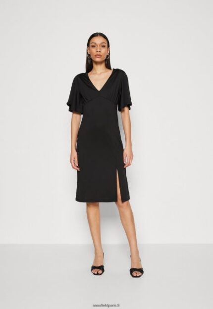 femmes robe en jersey noir 006BT176 Anna Field