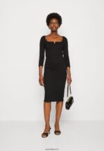 femmes robe en jersey noir 006BT178 Anna Field - Image 2