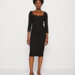 femmes robe en jersey noir 006BT178 Anna Field