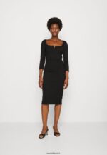femmes robe en jersey noir 006BT178 Anna Field