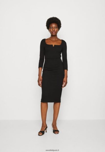 femmes robe en jersey noir 006BT178 Anna Field