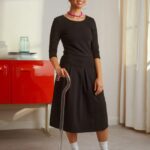 femmes robe en jersey noir 006BT181 Anna Field