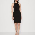 femmes robe en jersey noir 006BT182 Anna Field