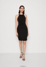 femmes robe en jersey noir 006BT182 Anna Field