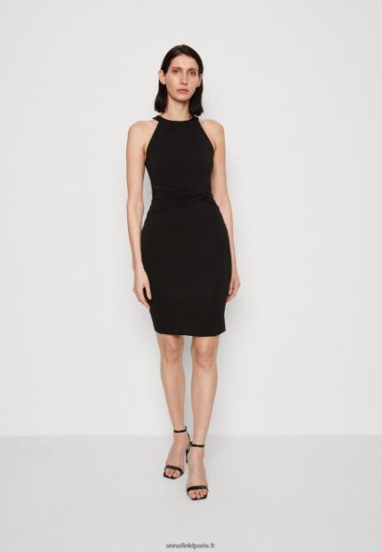 femmes robe en jersey noir 006BT182 Anna Field