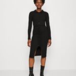 femmes robe en jersey noir 006BT183 Anna Field