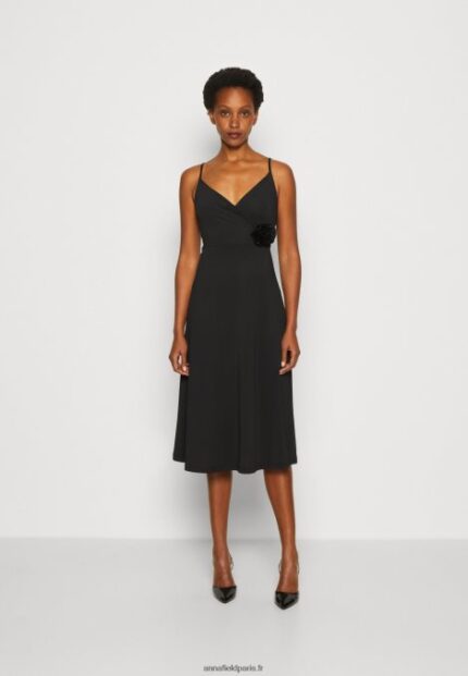 femmes robe en jersey noir 006BT43 Anna Field