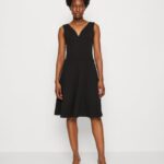 femmes robe en jersey noir 006BT44 Anna Field