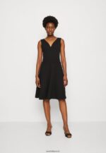 femmes robe en jersey noir 006BT44 Anna Field