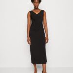 femmes robe en jersey noir 006BT48 Anna Field