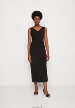 femmes robe en jersey noir 006BT48 Anna Field