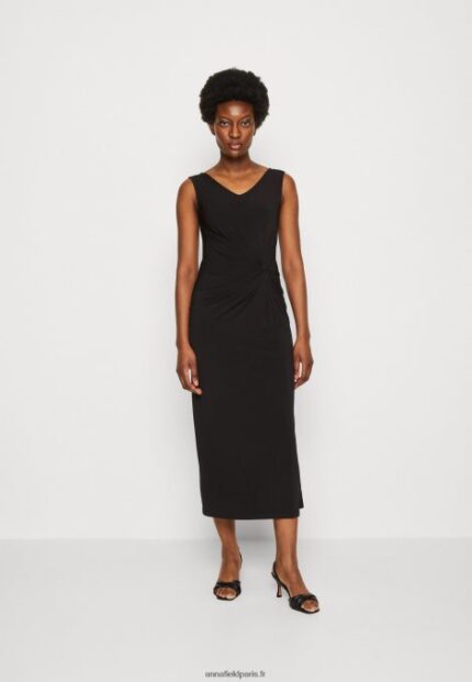 femmes robe en jersey noir 006BT48 Anna Field