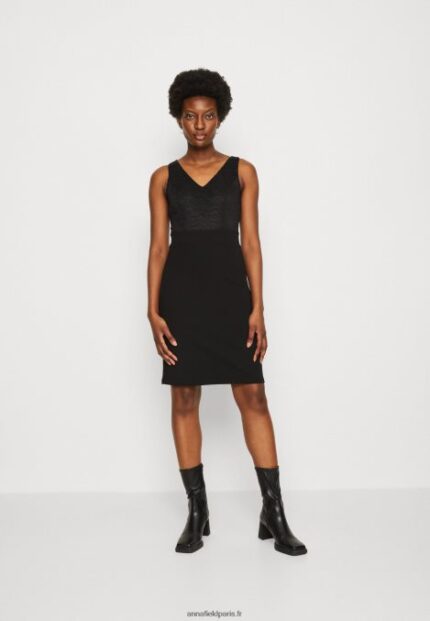 femmes robe en jersey noir 006BT63 Anna Field