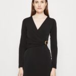 femmes robe en jersey noir 006BT66 Anna Field