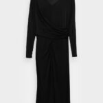 femmes robe en jersey noir 006BT67 Anna Field