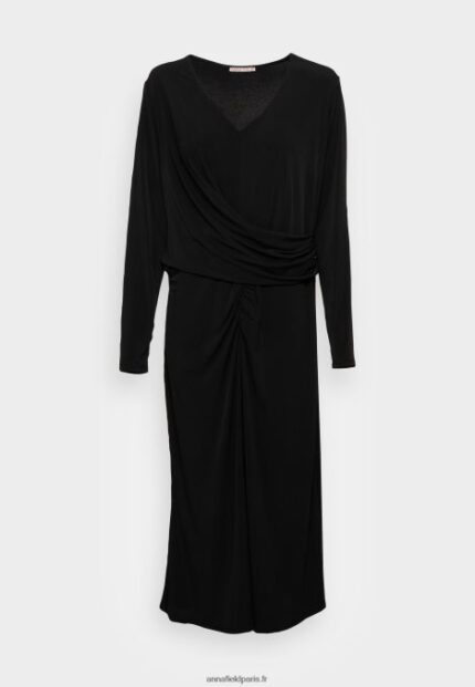 femmes robe en jersey noir 006BT67 Anna Field