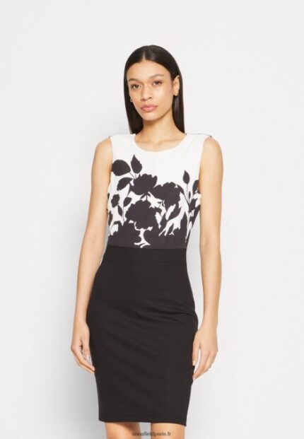 femmes robe en jersey noir/blanc 006BT106 Anna Field
