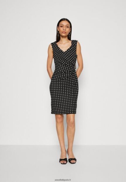 femmes robe en jersey noir/blanc 006BT108 Anna Field