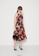femmes robe en jersey noir/orange 006BT47 Anna Field - Image 2