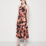 femmes robe en jersey noir/orange 006BT47 Anna Field