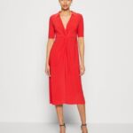 femmes robe en jersey rouge 006BT142 Anna Field