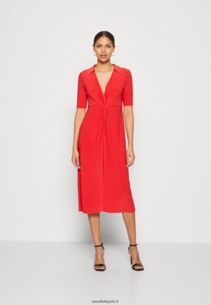 femmes robe en jersey rouge 006BT142 Anna Field
